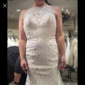 Wedding gown. Cream and gold detail